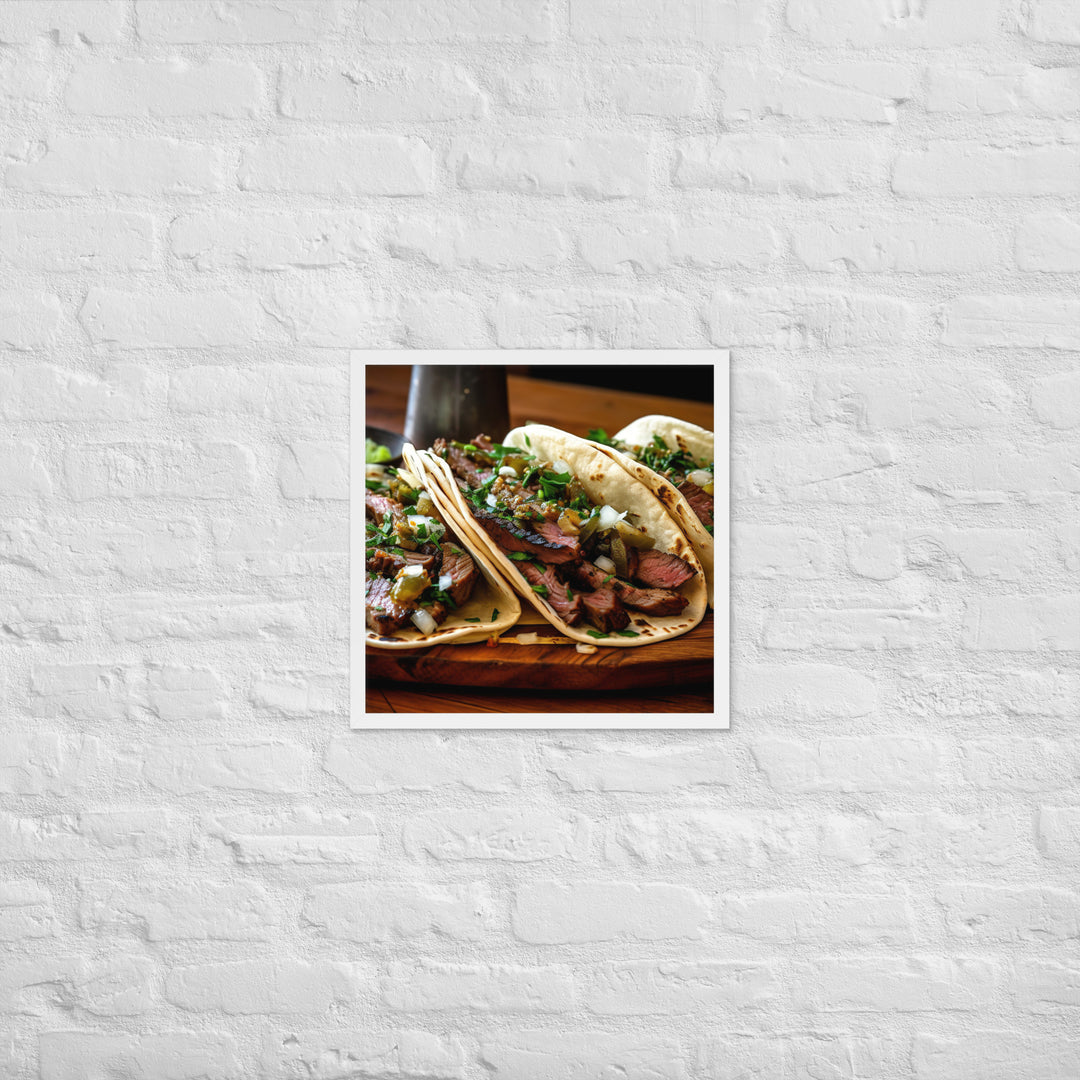 Carne Asada Tacos Framed poster 🤤 from Yumify.AI