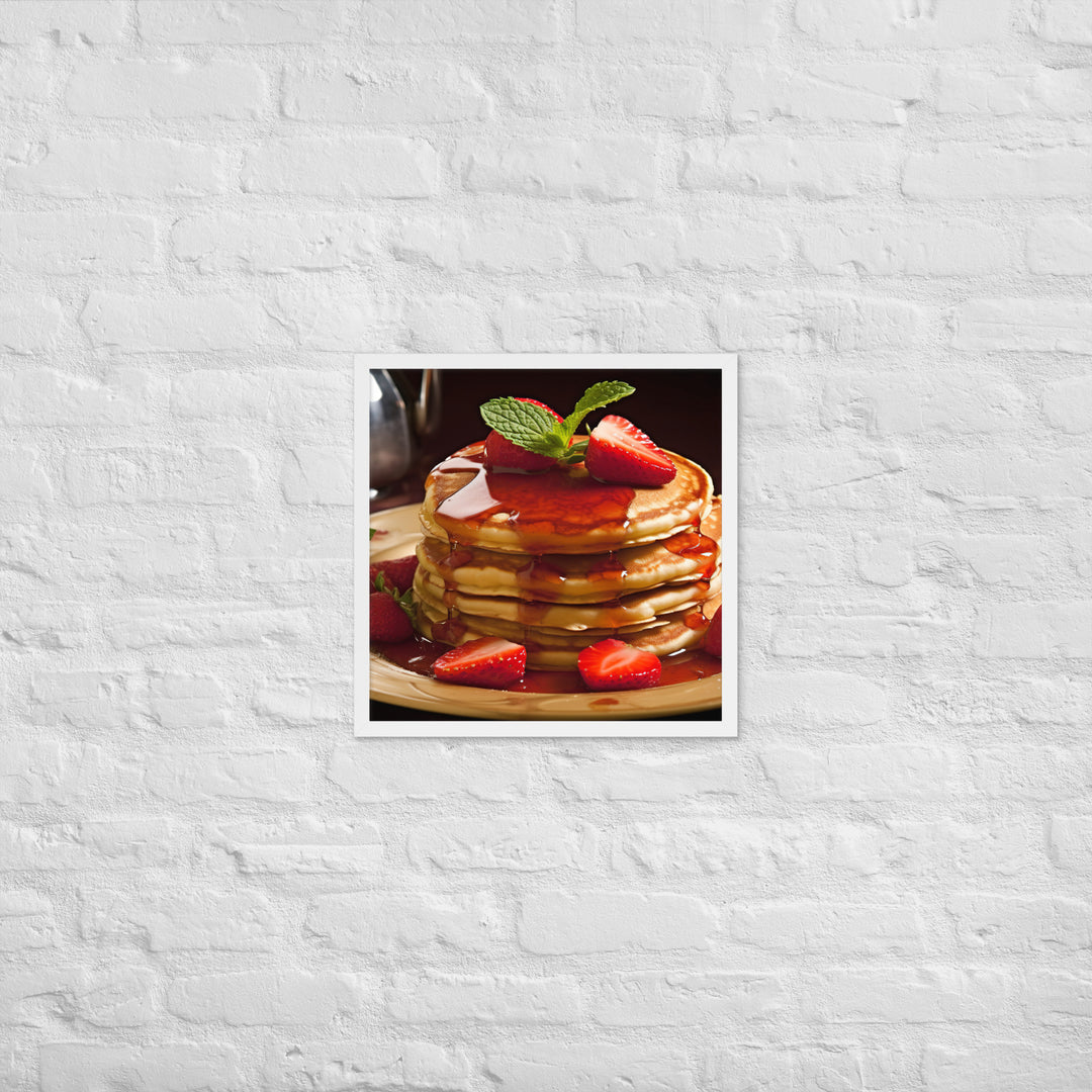 Strawberry Pancakes Framed poster 🤤 from Yumify.AI