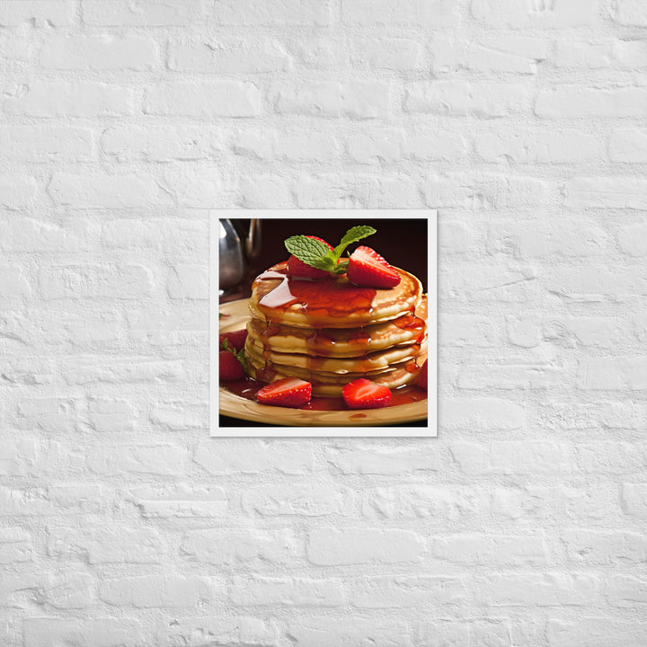 Strawberry Pancakes Framed poster 🤤 from Yumify.AI