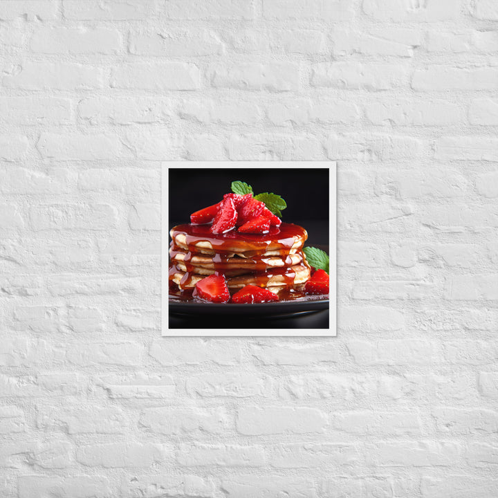 Strawberry Pancakes Framed poster 🤤 from Yumify.AI