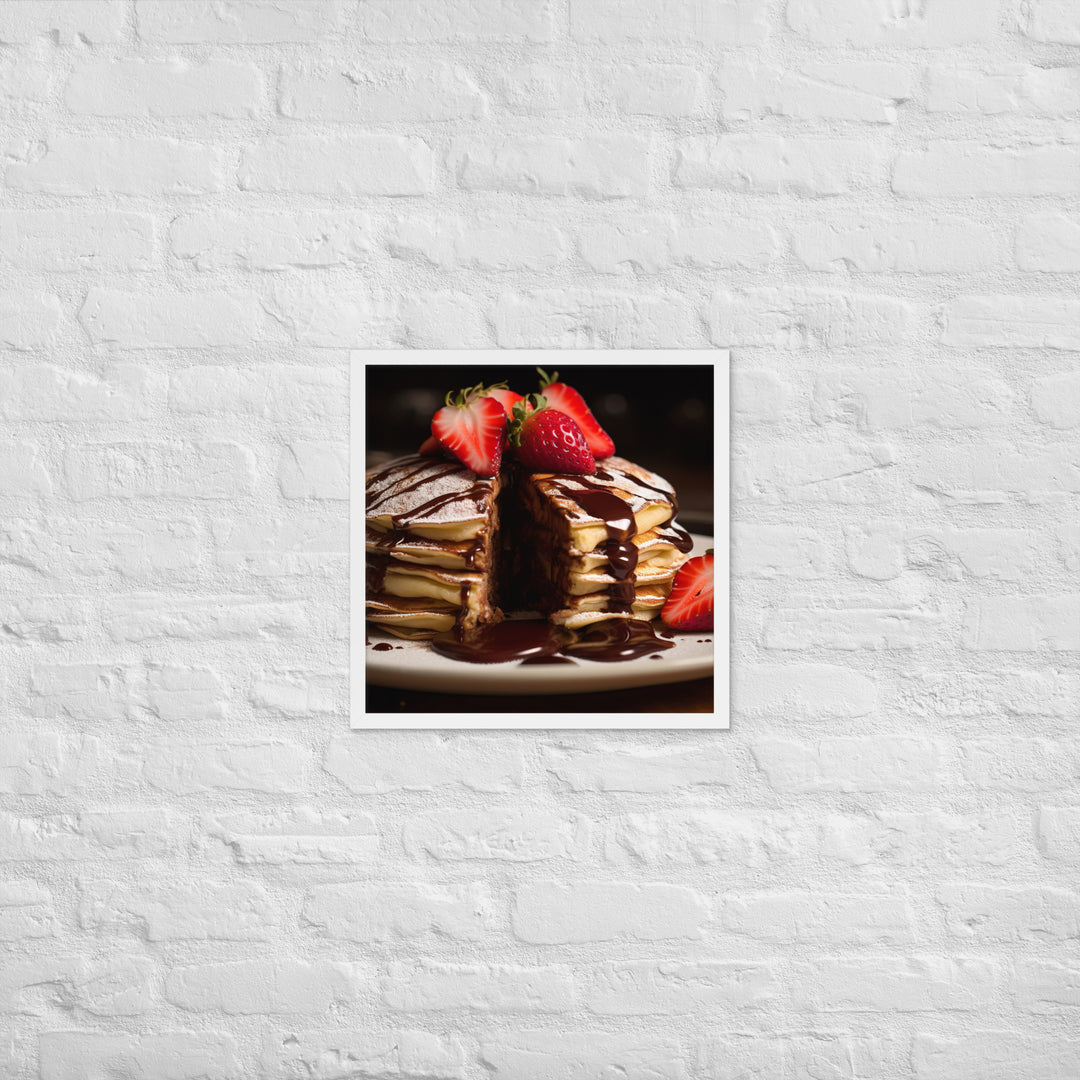 Nutella Stuffed Pancakes Framed poster 🤤 from Yumify.AI