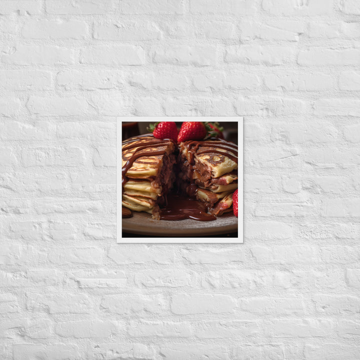 Nutella Stuffed Pancakes Framed poster 🤤 from Yumify.AI