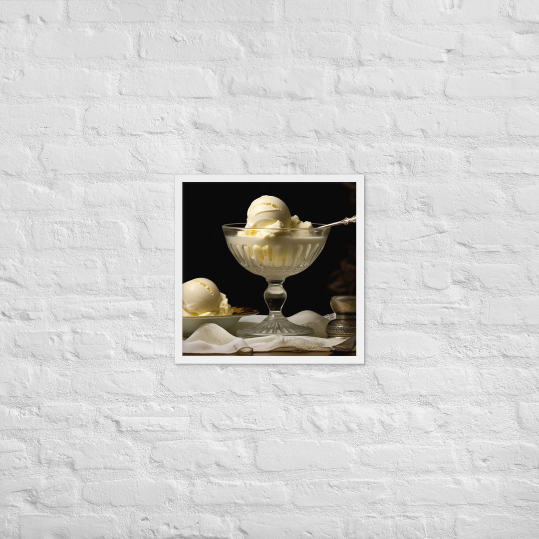 Vanilla ice cream Framed poster 🤤 from Yumify.AI