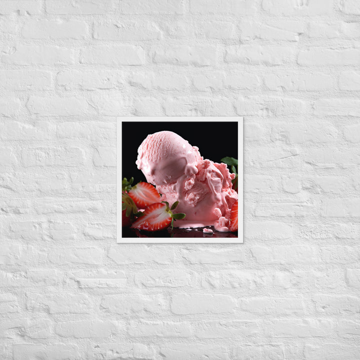 Strawberry Ice Cream Framed poster 🤤 from Yumify.AI