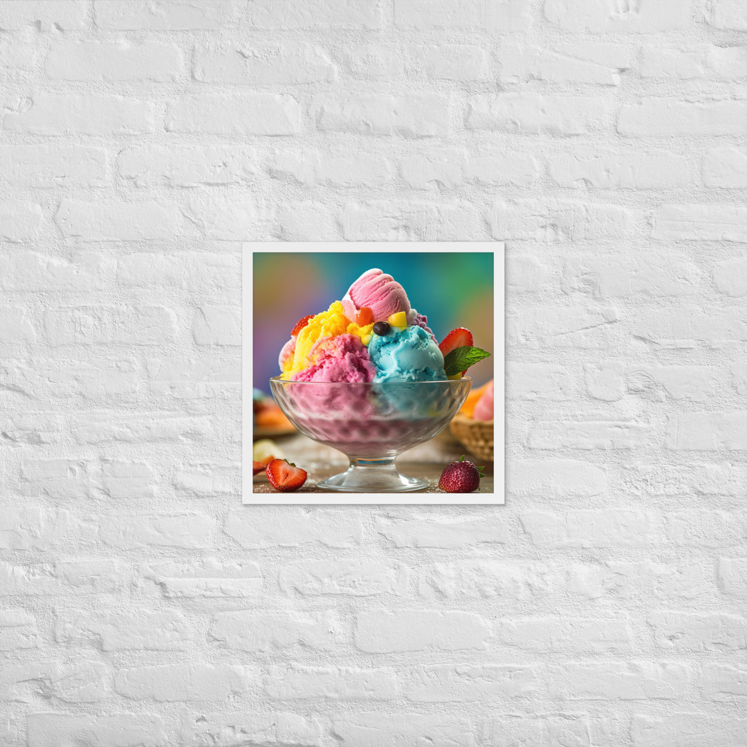 Rainbow Sherbet Framed poster 🤤 from Yumify.AI