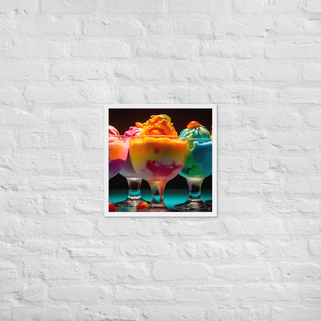 Rainbow Sherbet Framed poster 🤤 from Yumify.AI