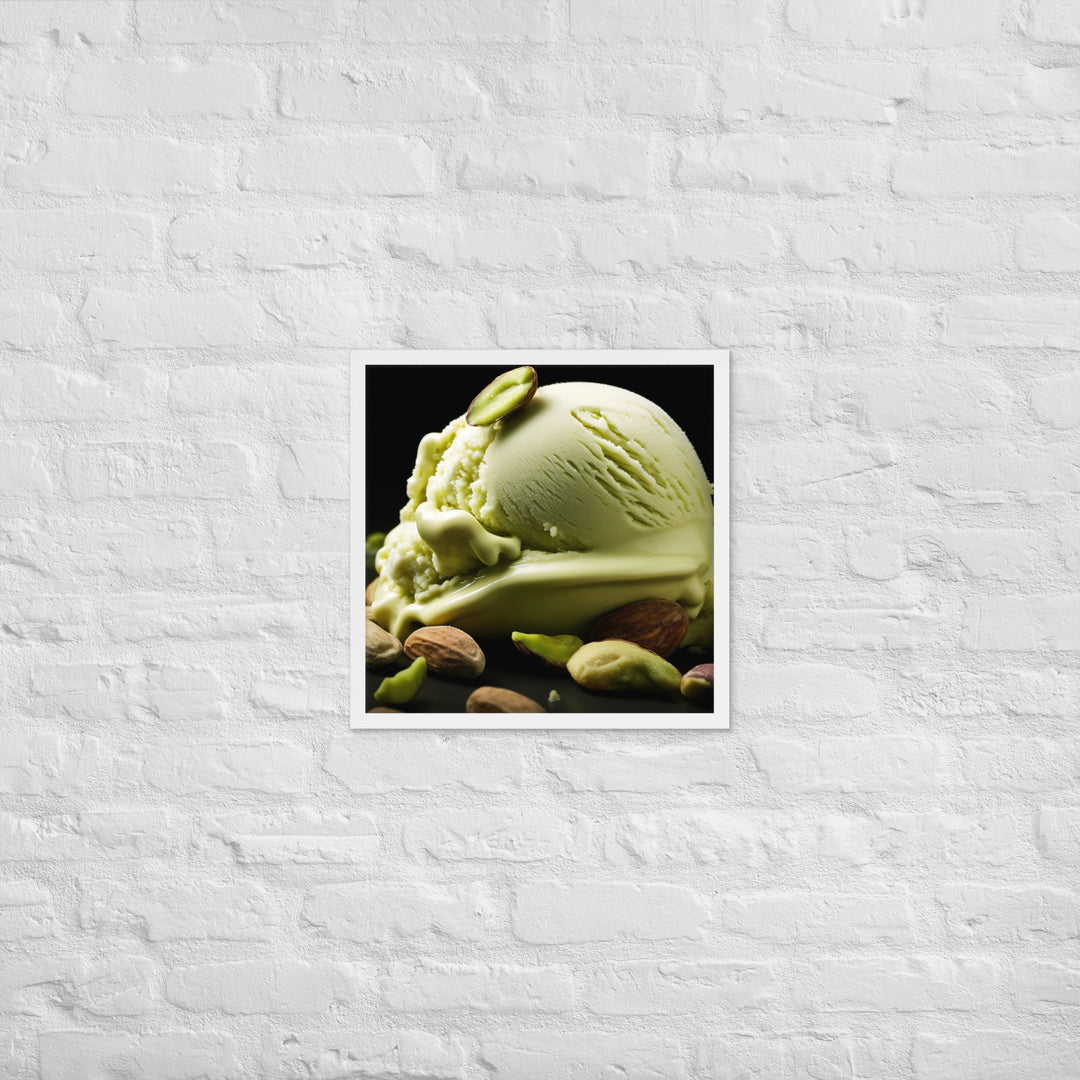 Pistachio ice cream Framed poster 🤤 from Yumify.AI