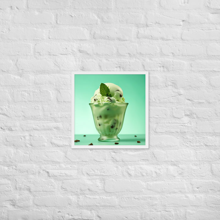 Mint Chocolate Chip Ice Cream Framed poster 🤤 from Yumify.AI