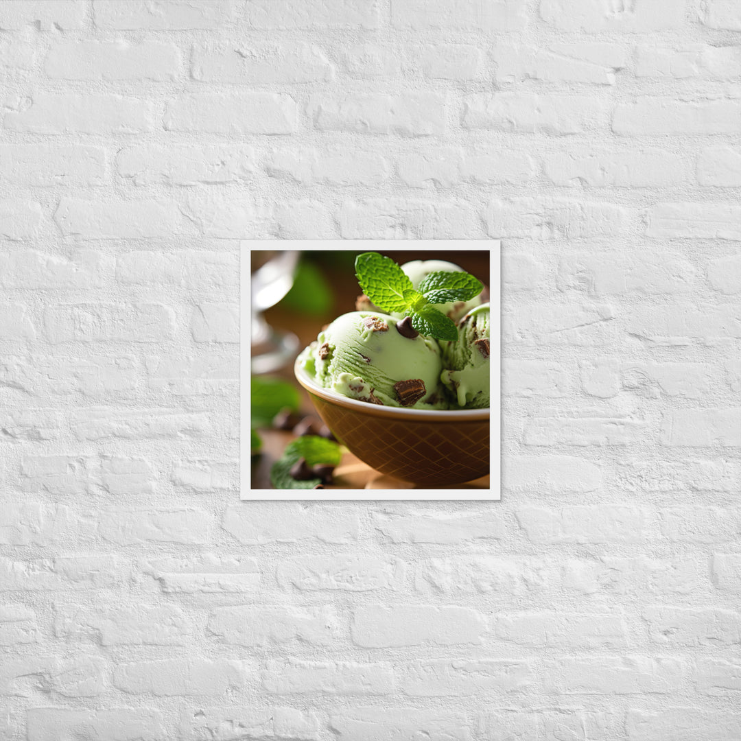 Mint Chocolate Chip Ice Cream Framed poster 🤤 from Yumify.AI