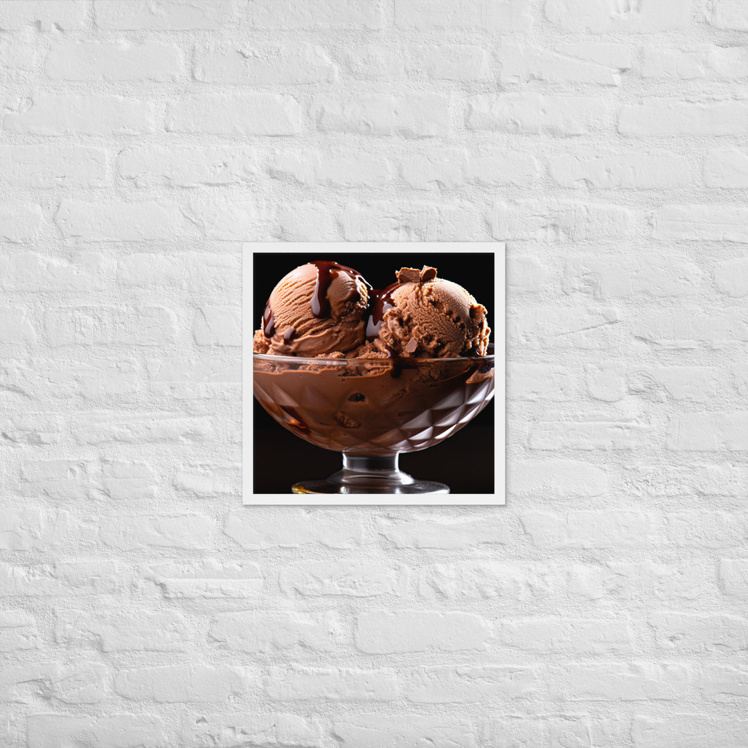 Chocolate Ice Cream Framed poster 🤤 from Yumify.AI
