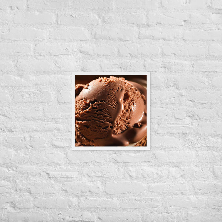 Chocolate Ice Cream Framed poster 🤤 from Yumify.AI