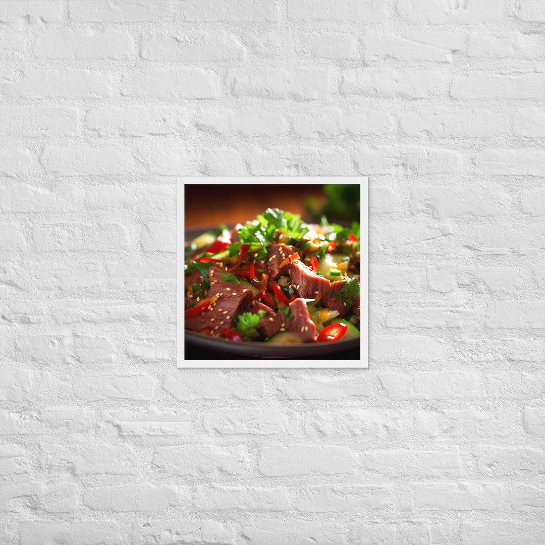 Thai Beef Salad Framed poster 🤤 from Yumify.AI