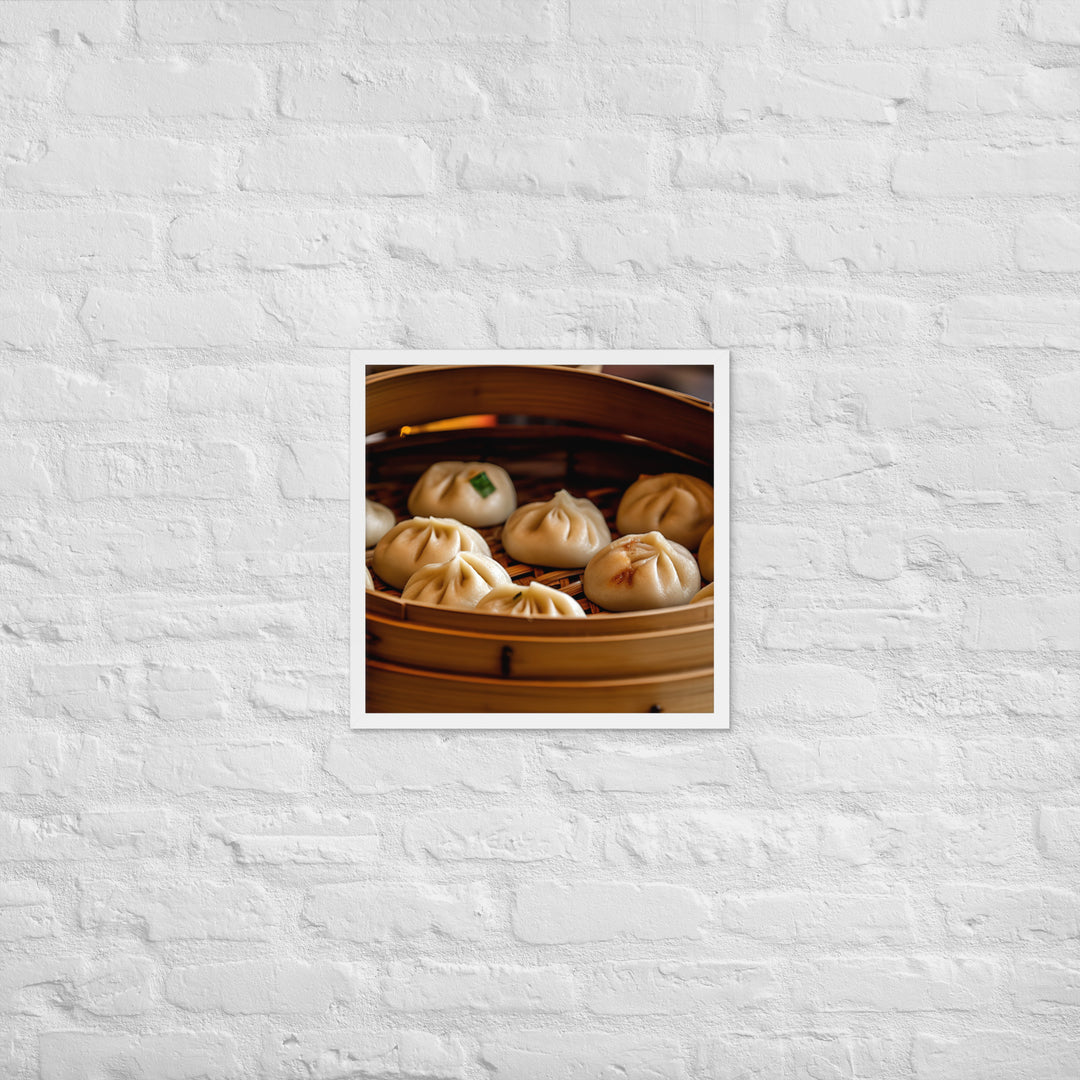 Steamed Pork Buns Framed poster 🤤 from Yumify.AI