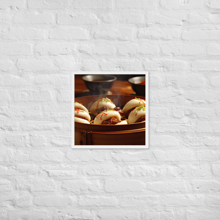 Steamed Pork Buns Framed poster 🤤 from Yumify.AI