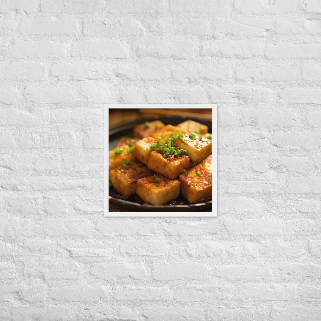 Pan Fried Turnip Cake Framed poster 🤤 from Yumify.AI