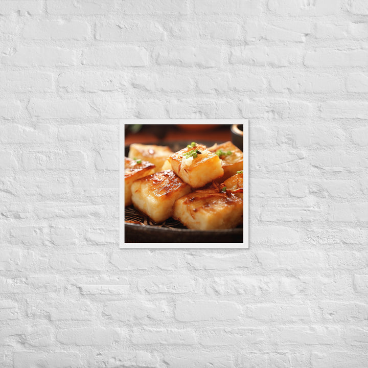 Pan Fried Turnip Cake Framed poster 🤤 from Yumify.AI