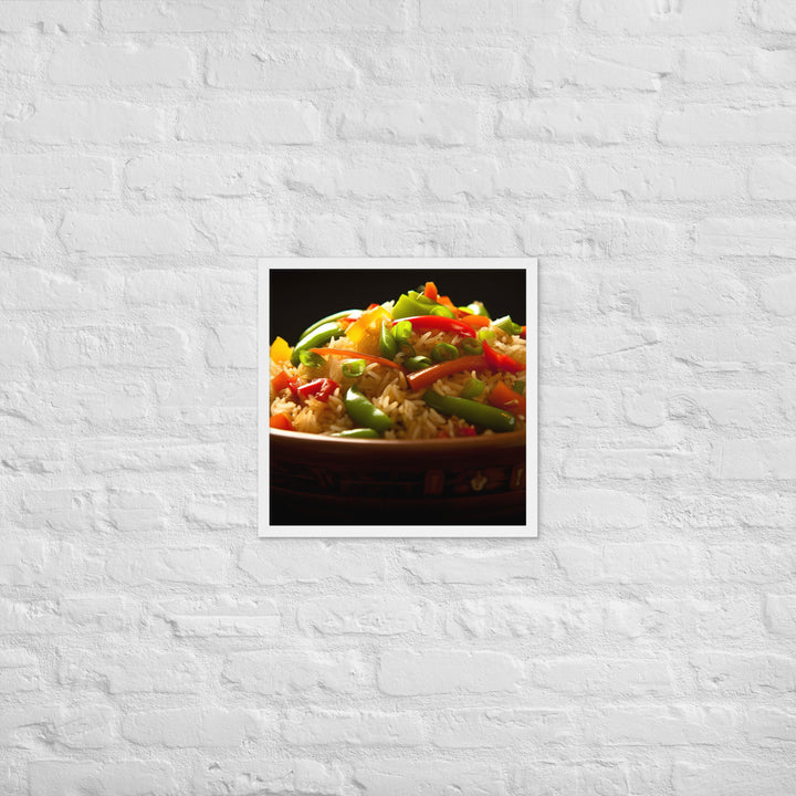 Vegetable Fried Rice Framed poster 🤤 from Yumify.AI