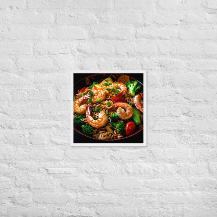 Shrimp Fried Rice Framed poster 🤤 from Yumify.AI