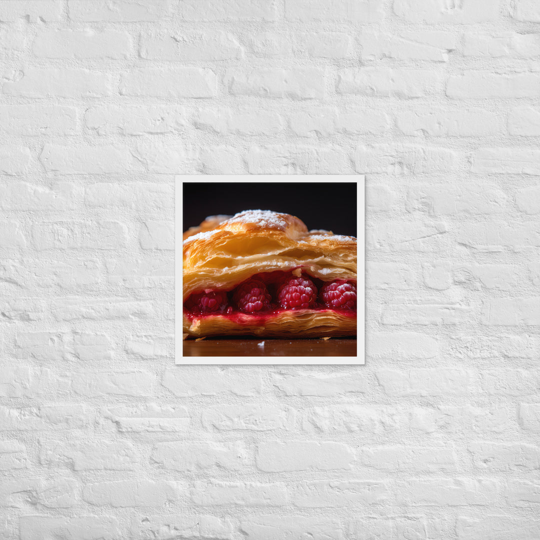 Raspberry Croissant Framed poster 🤤 from Yumify.AI