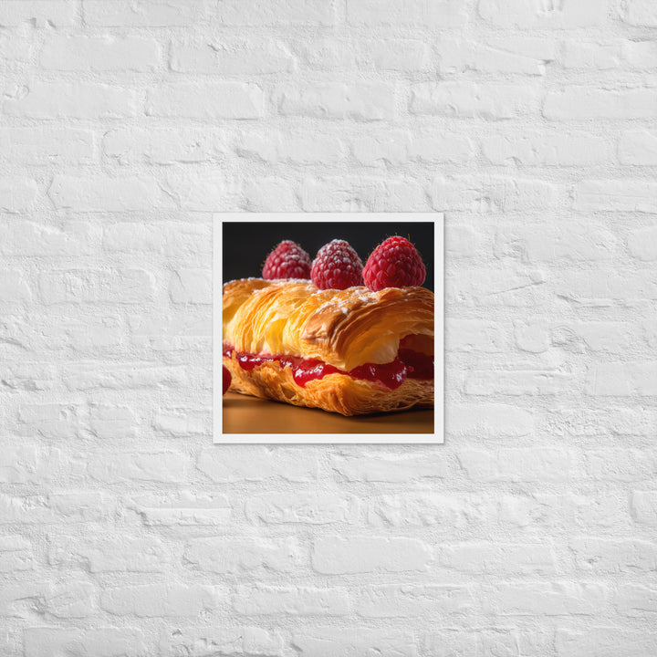 Raspberry Croissant Framed poster 🤤 from Yumify.AI