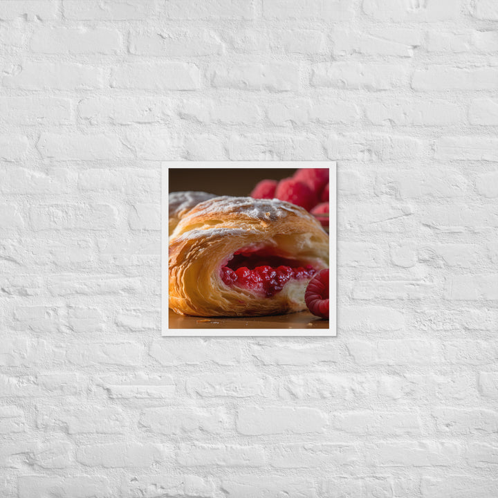 Raspberry Croissant Framed poster 🤤 from Yumify.AI