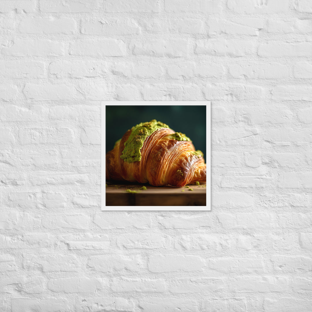 Matcha Croissant Framed poster 🤤 from Yumify.AI