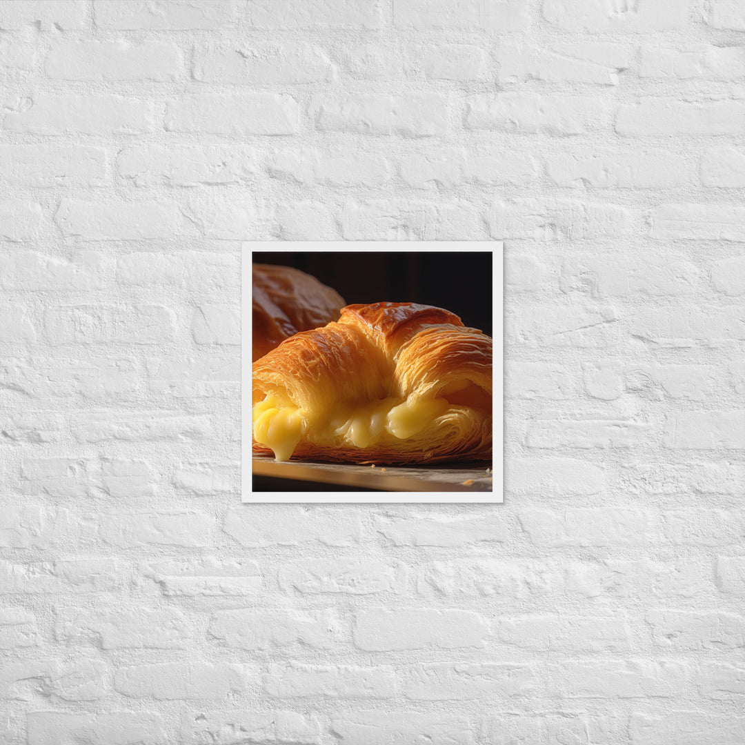 Custard filled Croissant Framed poster 🤤 from Yumify.AI