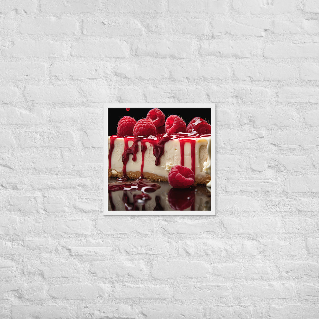 White Chocolate Raspberry Cheesecake Framed poster 🤤 from Yumify.AI