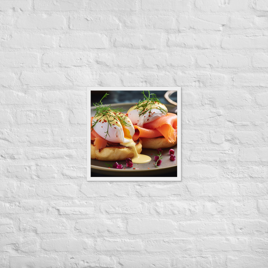 Smoked Salmon Eggs Benedict Framed poster 🤤 from Yumify.AI