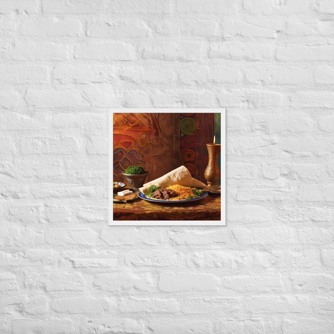 Rich and exotic flavors of shawarma Framed poster 🤤 from Yumify.AI