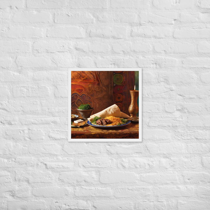 Rich and exotic flavors of shawarma Framed poster 🤤 from Yumify.AI