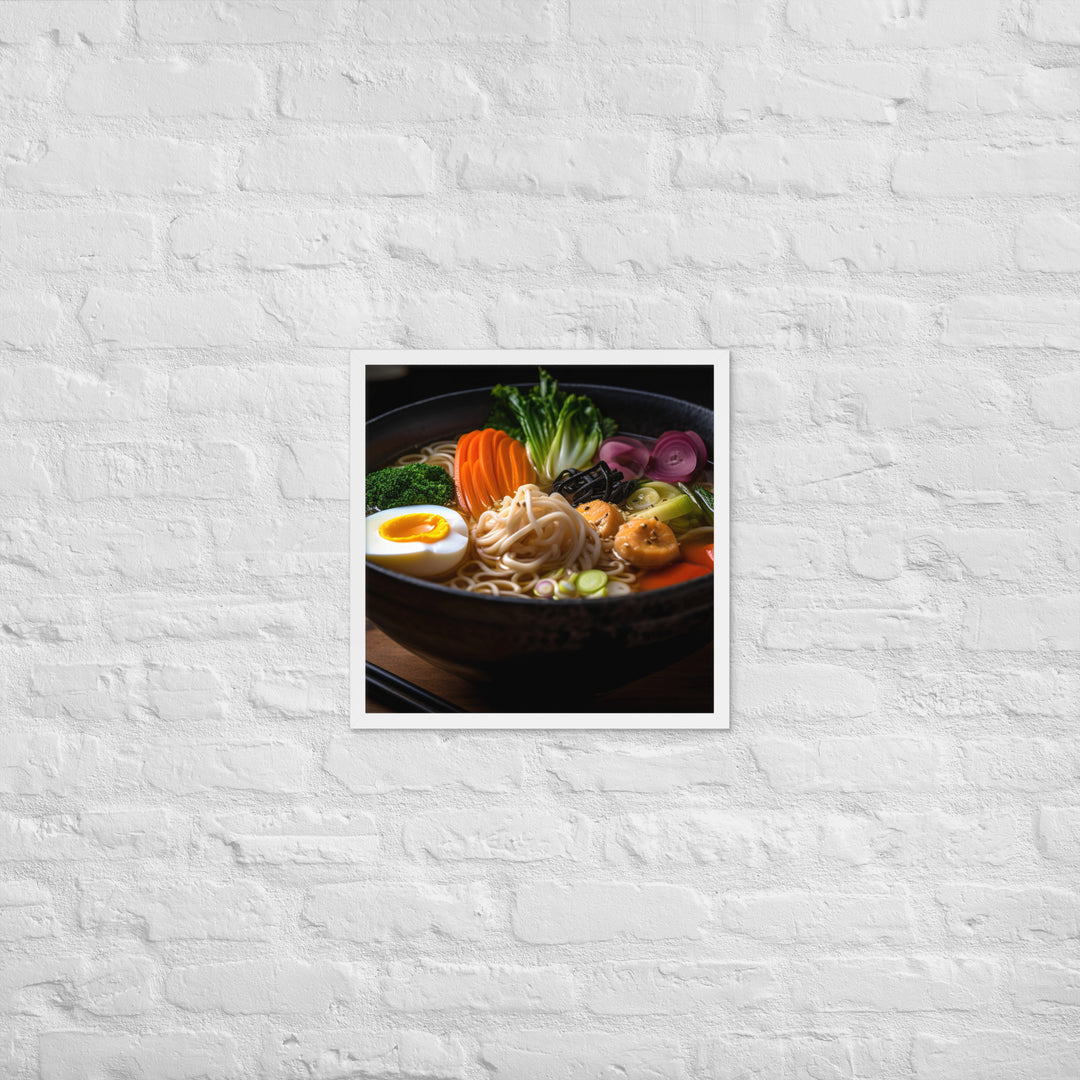 Vibrant Vegetable Ramen Framed poster 🤤 from Yumify.AI