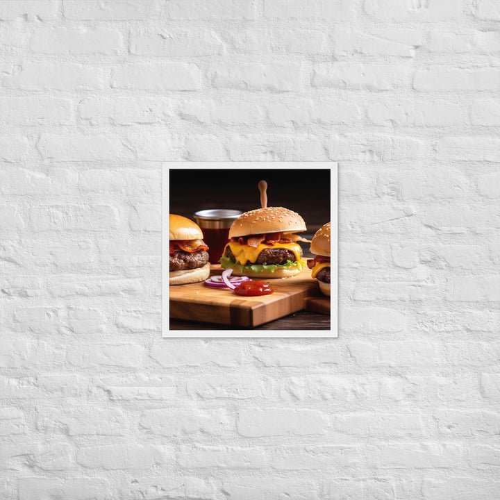 Bacon Cheeseburgers Framed poster 🤤 from Yumify.AI