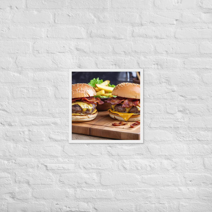 Bacon Cheeseburgers Framed poster 🤤 from Yumify.AI