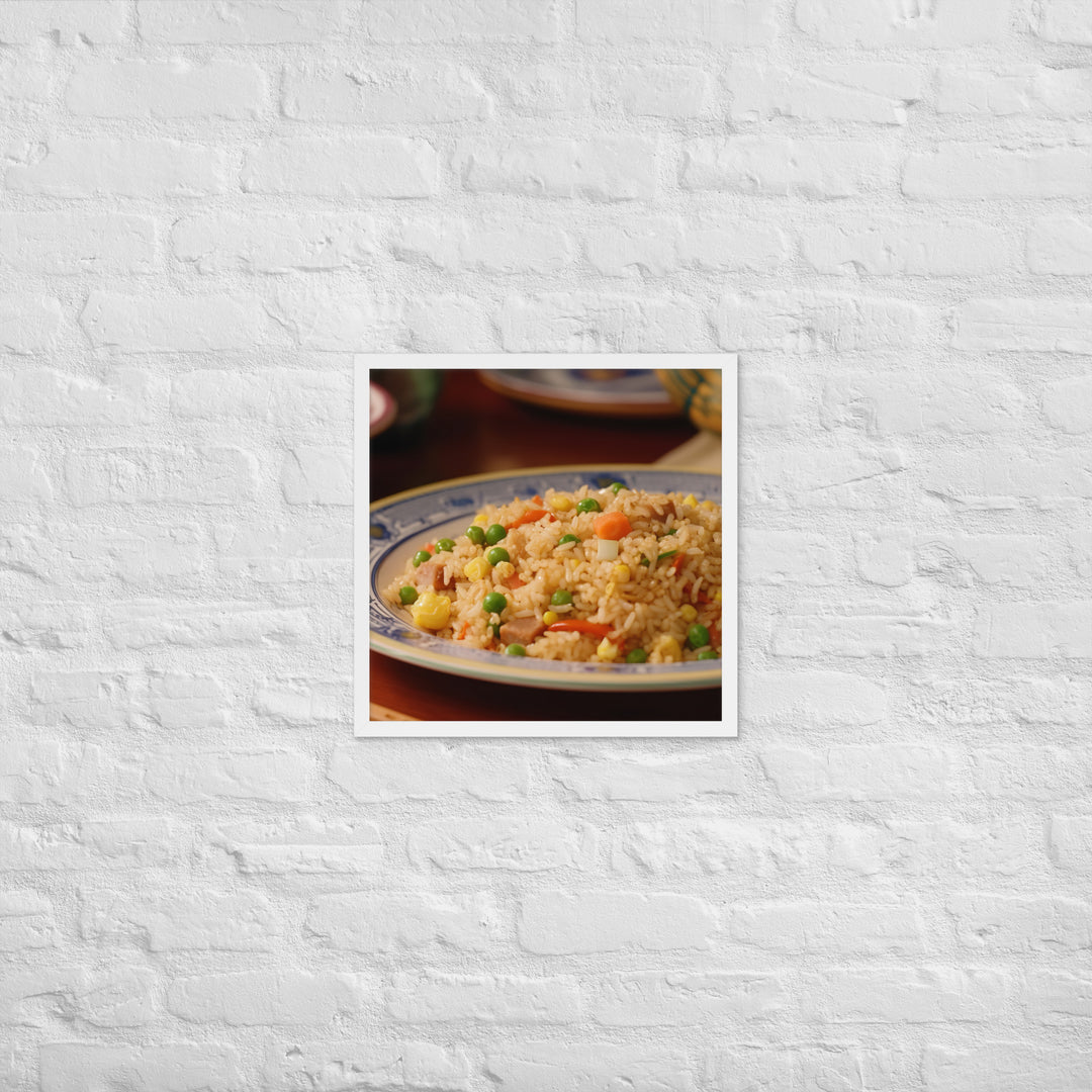 Yangzhou Fried Rice Framed poster 🤤 from Yumify.AI