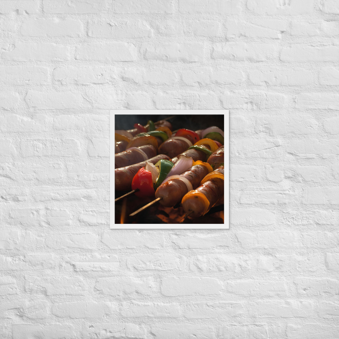 Sausage Skewers Framed poster 🤤 from Yumify.AI