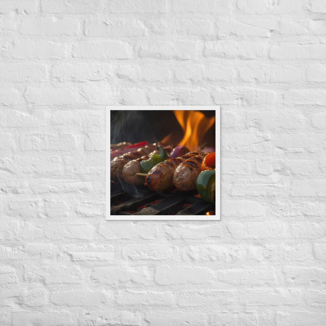 Sausage Skewers Framed poster 🤤 from Yumify.AI