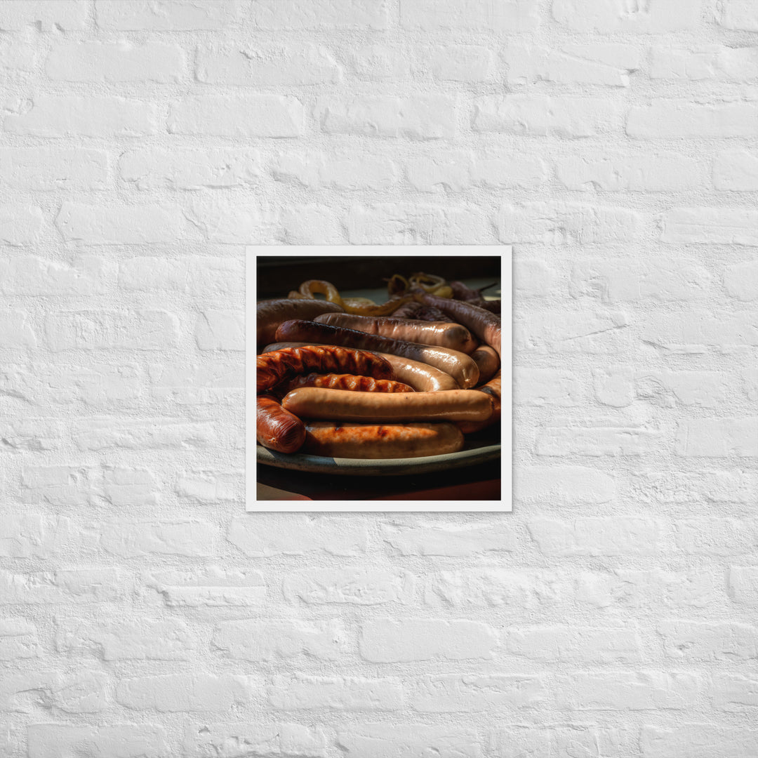 Sausage Framed poster 🤤 from Yumify.AI