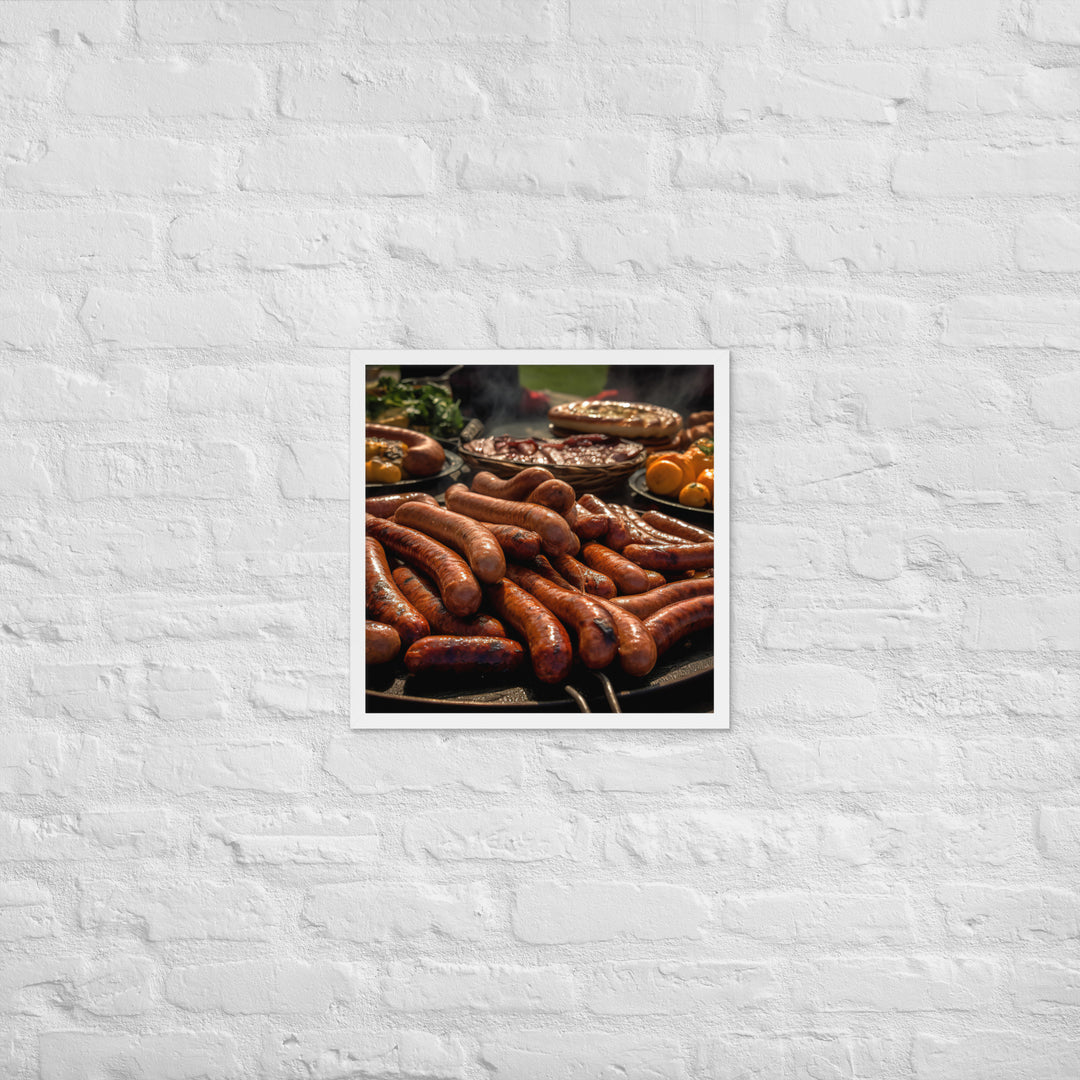 Sausage Framed poster 🤤 from Yumify.AI