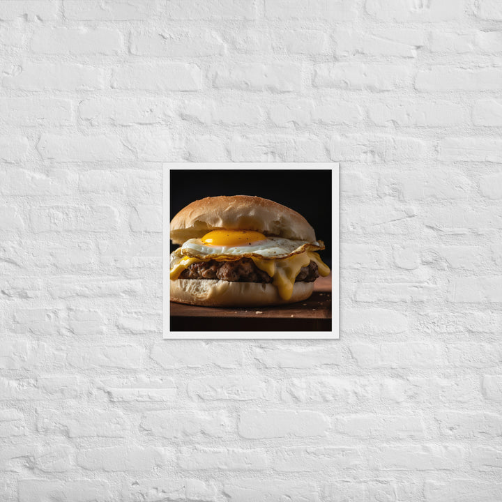 Sausage Breakfast Sandwich Framed poster 🤤 from Yumify.AI