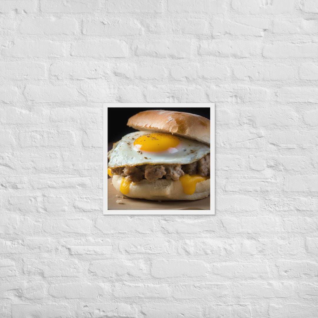 Sausage Breakfast Sandwich Framed poster 🤤 from Yumify.AI