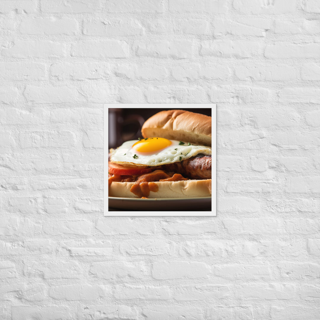 Sausage Sandwich Framed poster 🤤 from Yumify.AI