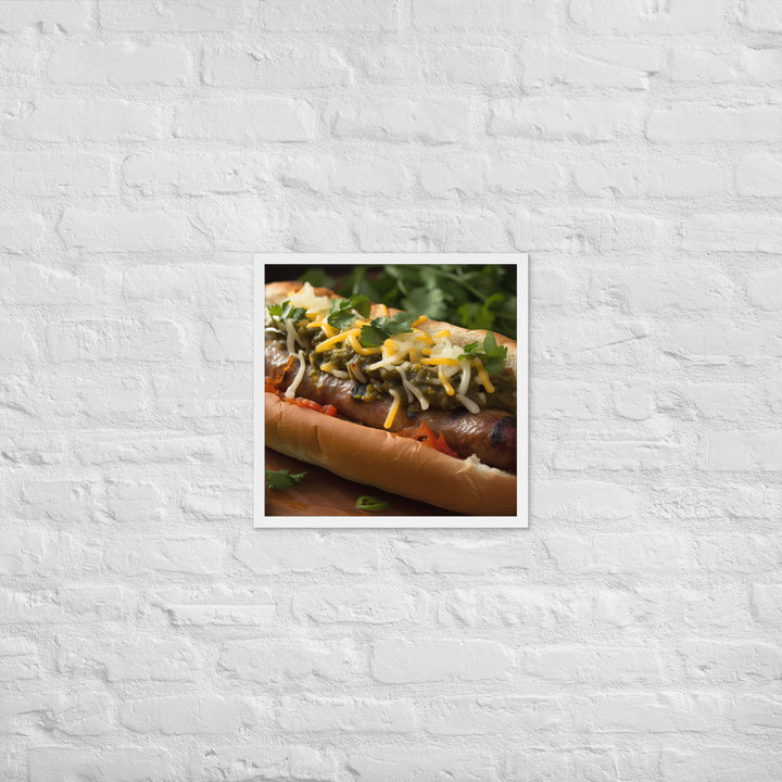 Cheesy Grilled Mexican Sausages Framed poster 🤤 from Yumify.AI