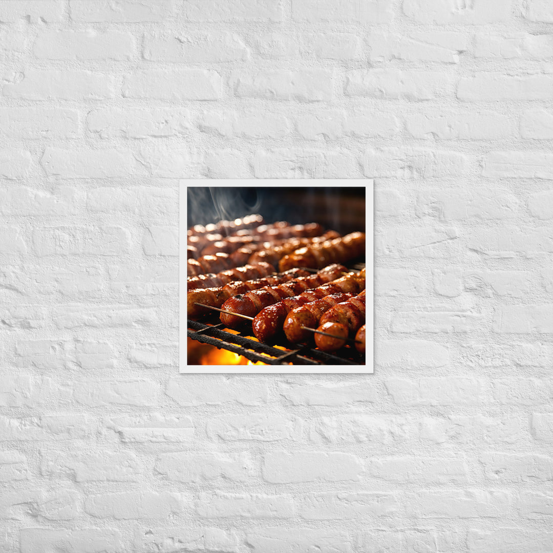 Sausage Skewers Framed poster 🤤 from Yumify.AI