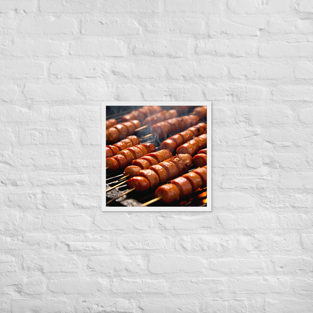 Sausage Skewers Framed poster 🤤 from Yumify.AI