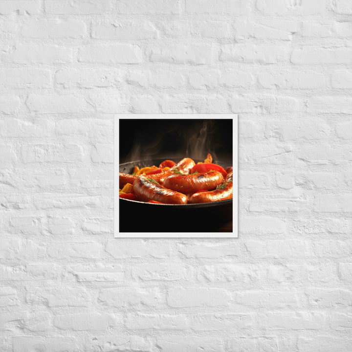 Pan Fried Sausage Framed poster 🤤 from Yumify.AI