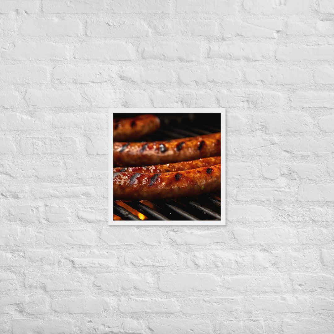 Grilled Sausage Framed poster 🤤 from Yumify.AI