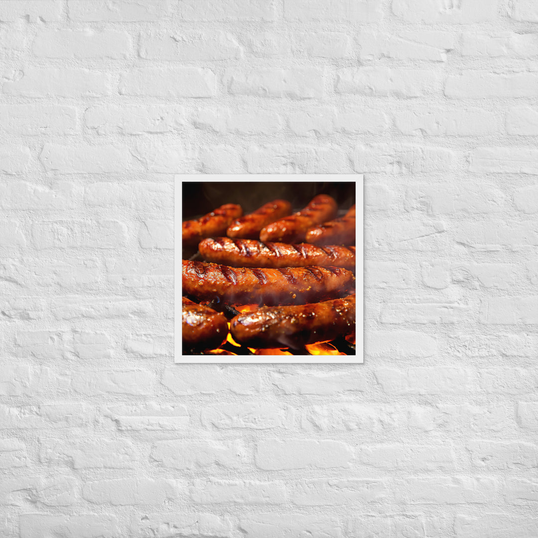 Grilled Sausage Framed poster 🤤 from Yumify.AI