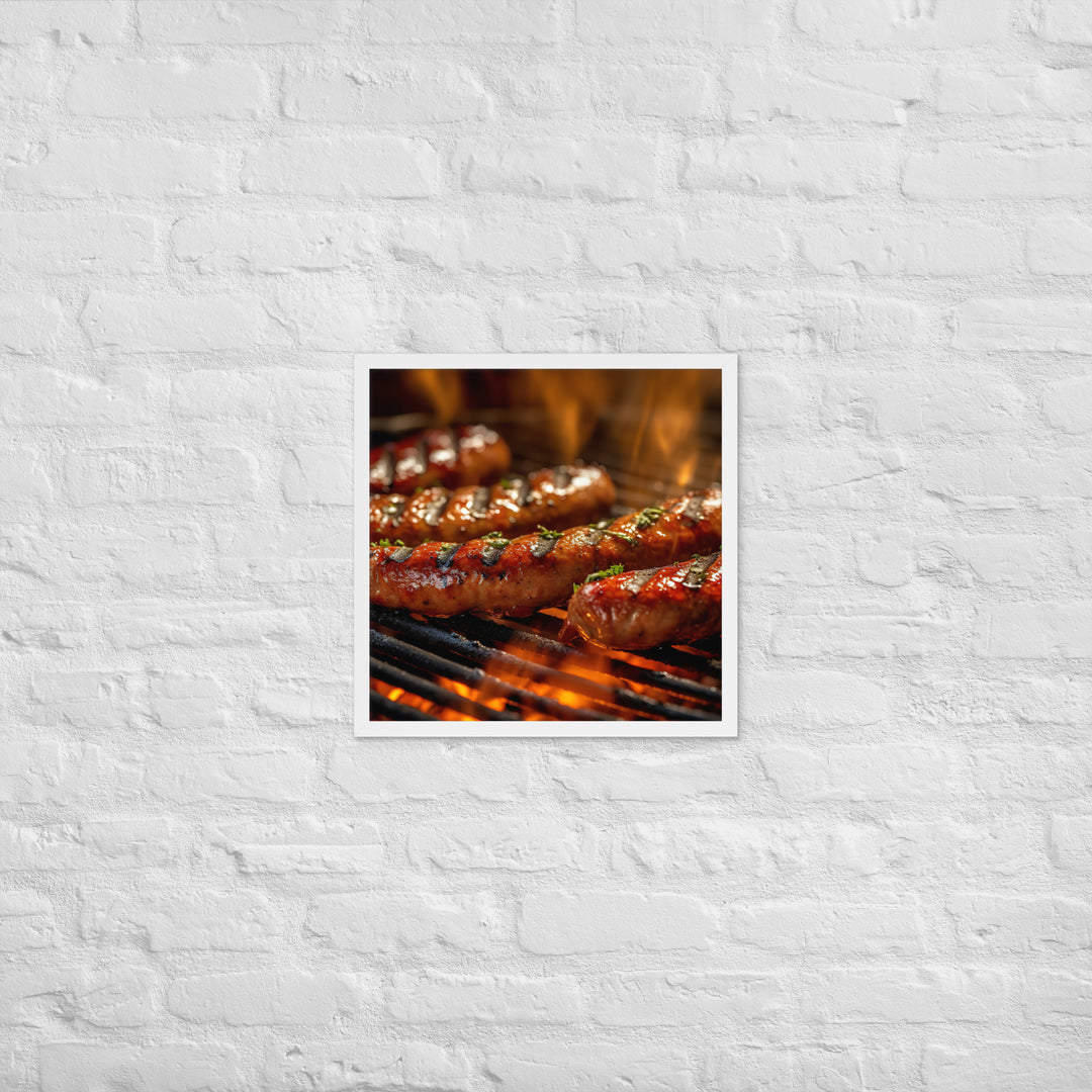 Grilled Sausage Framed poster 🤤 from Yumify.AI