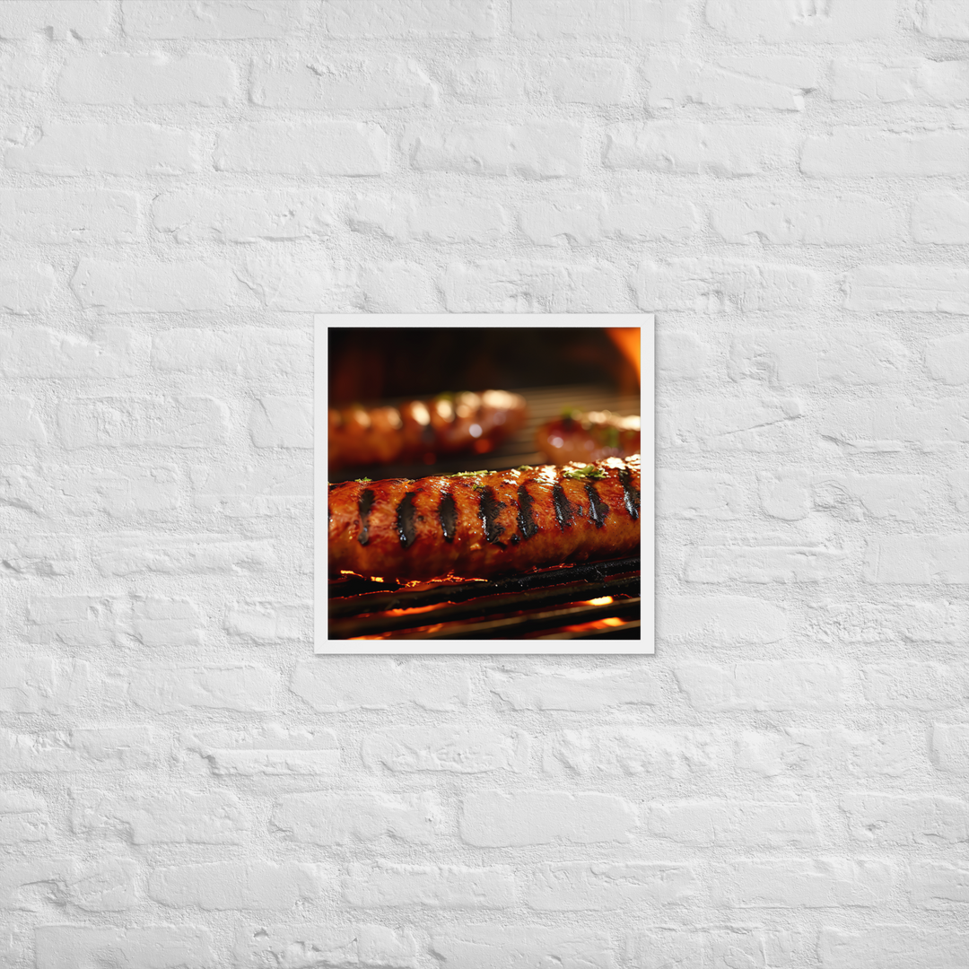 Grilled Sausage Framed poster 🤤 from Yumify.AI